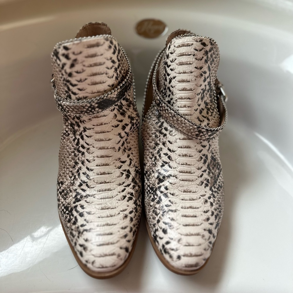 BCBG Snake Print Booties